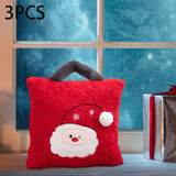 3Pcs Christmas Plush Throw Pillow Holiday Party Creative Soft Stuffed Pillow Santa Claus