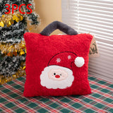 3Pcs Christmas Plush Throw Pillow Holiday Party Creative Soft Stuffed Pillow Santa Claus