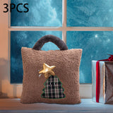 3Pcs Christmas Plush Throw Pillow Holiday Party Creative Soft Stuffed Pillow Christmas Tree