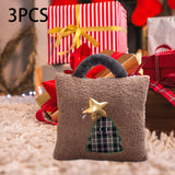 3Pcs Christmas Plush Throw Pillow Holiday Party Creative Soft Stuffed Pillow Christmas Tree