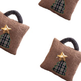 3Pcs Christmas Plush Throw Pillow Holiday Party Creative Soft Stuffed Pillow Christmas Tree