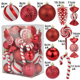 36 Pieces Christmas Tree Hanging Ornaments Gifts for Party Hotel Celebration Red