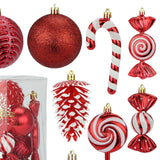 36 Pieces Christmas Tree Hanging Ornaments Gifts for Party Hotel Celebration Red