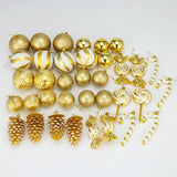 36 Pieces Christmas Tree Hanging Ornaments Gifts for Party Hotel Celebration Gold