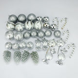 36 Pieces Christmas Tree Hanging Ornaments Gifts for Party Hotel Celebration Argent