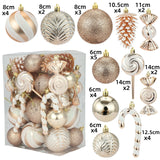 36 Pieces Christmas Tree Hanging Ornaments Gifts for Party Hotel Celebration Champagne