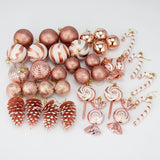 36 Pieces Christmas Tree Hanging Ornaments Gifts for Party Hotel Celebration Rose Gold