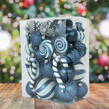 36 Pieces Christmas Tree Hanging Ornaments Gifts for Party Hotel Celebration Dark Blue