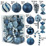 36 Pieces Christmas Tree Hanging Ornaments Gifts for Party Hotel Celebration Dark Blue