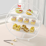 3 Tier Cupcake Stand Plate Metal Cake Stand for Afternoon Tea Party Birthday White