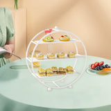 3 Tier Cupcake Stand Plate Metal Cake Stand for Afternoon Tea Party Birthday White