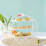 3 Tier Cupcake Stand Plate Metal Cake Stand for Afternoon Tea Party Birthday White