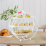 3 Tier Cupcake Stand Plate Metal Cake Stand for Afternoon Tea Party Birthday White