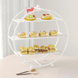 3 Tier Cupcake Stand Plate Metal Cake Stand for Afternoon Tea Party Birthday White