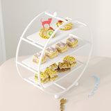 3 Tier Cupcake Stand Plate Metal Cake Stand for Afternoon Tea Party Birthday White