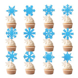 48Pcs Christmas Cupcake Toppers Snowflake Cake Toppers Festival Cake Inserts