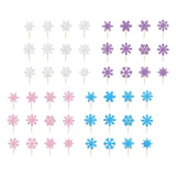 48Pcs Christmas Cupcake Toppers Snowflake Cake Toppers Festival Cake Inserts