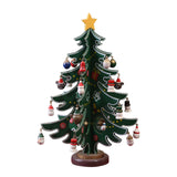 Christmas Tree Ornament Wooden with Star Mini for Party Tabletop Centerpiece Green Medium