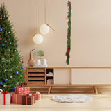 Christmas Garland 180cm Faux Garland with Red Berries for Table Wall Holiday