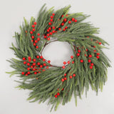 Christmas Garland 180cm Faux Garland with Red Berries for Table Wall Holiday