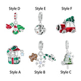 Christmas Bracelet Charm Pendant for Necklaces Xmas Bracelets Craft Supplies Style A