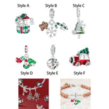 Christmas Bracelet Charm Pendant for Necklaces Xmas Bracelets Craft Supplies Style A