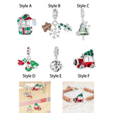 Christmas Bracelet Charm Pendant for Necklaces Xmas Bracelets Craft Supplies Style A