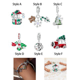 Christmas Bracelet Charm Pendant for Necklaces Xmas Bracelets Craft Supplies Style A