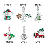 Christmas Bracelet Charm Pendant for Necklaces Xmas Bracelets Craft Supplies Style A