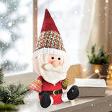Maxbell Santa Claus Doll Artwork Display Ornament for Farmhouse Party New Year