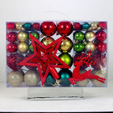 102 Pieces Christmas Balls Star Deer Ornaments Set for Home Wedding Birthday Gold Red Dark Green