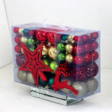 102 Pieces Christmas Balls Star Deer Ornaments Set for Home Wedding Birthday Gold Red Dark Green