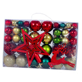 102 Pieces Christmas Balls Star Deer Ornaments Set for Home Wedding Birthday Gold Red Dark Green