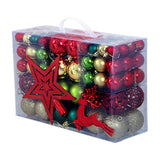 102 Pieces Christmas Balls Star Deer Ornaments Set for Home Wedding Birthday Gold Red Dark Green