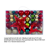 102 Pieces Christmas Balls Star Deer Ornaments Set for Home Wedding Birthday Gold Red Dark Green