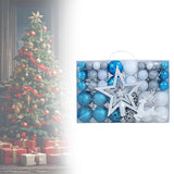 102 Pieces Christmas Balls Star Deer Ornaments Set for Home Wedding Birthday Blue White Silver