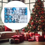 102 Pieces Christmas Balls Star Deer Ornaments Set for Home Wedding Birthday Blue White Silver