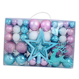 102 Pieces Christmas Balls Star Deer Ornaments Set for Home Wedding Birthday Blue White Pink