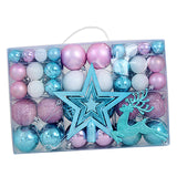 102 Pieces Christmas Balls Star Deer Ornaments Set for Home Wedding Birthday Blue White Pink