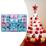 102 Pieces Christmas Balls Star Deer Ornaments Set for Home Wedding Birthday Blue White Pink