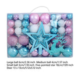 102 Pieces Christmas Balls Star Deer Ornaments Set for Home Wedding Birthday Blue White Pink