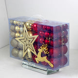 102 Pieces Christmas Balls Star Deer Ornaments Set for Home Wedding Birthday Gold Red