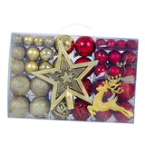 102 Pieces Christmas Balls Star Deer Ornaments Set for Home Wedding Birthday Gold Red