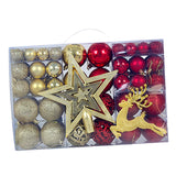 102 Pieces Christmas Balls Star Deer Ornaments Set for Home Wedding Birthday Gold Red