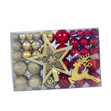 102 Pieces Christmas Balls Star Deer Ornaments Set for Home Wedding Birthday Gold Red