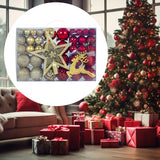 102 Pieces Christmas Balls Star Deer Ornaments Set for Home Wedding Birthday Gold Red