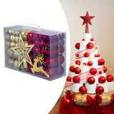 102 Pieces Christmas Balls Star Deer Ornaments Set for Home Wedding Birthday Gold Red