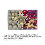 102 Pieces Christmas Balls Star Deer Ornaments Set for Home Wedding Birthday Gold Red