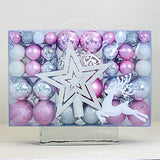 102 Pieces Christmas Balls Star Deer Ornaments Set for Home Wedding Birthday Pink White Silver