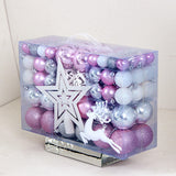 102 Pieces Christmas Balls Star Deer Ornaments Set for Home Wedding Birthday Pink White Silver